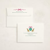 "Whimsical Hand Illustrated Crest" - Graduation Party Invitations in Peony by Jackie Crawford - FREE Recipient Addressing