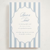 "Stately" - Graduation Party Invitations in Provincial Blue by Creo Study - Front