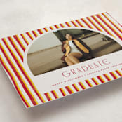 "Grad Stripes" - Graduation Announcements in Rose & Sunflower by Anna Elder - Detail