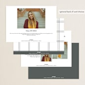 "Classical Grad" - Graduation Announcements in Blanco by Megan Davis - Back of Card Options