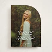 "Chic Name" - Graduation Announcements in Cloud by Carolyn MacLaren - Front