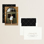 "Legato" - Graduation Announcements in Crisp Linen by Erin L. Wilson - Assembled