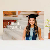 "Modern Serif" - Graduation Announcements in Snow by Ellen Schlegelmilch - Front