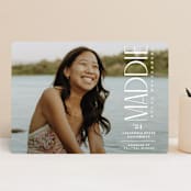 "Pillar" - Graduation Announcements in Snow by Owl and Toad - Front
