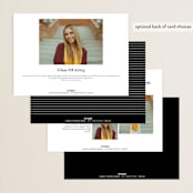 "Timeless Classic" - Graduation Announcements in Noir by Brandy Folse - Back of Card Options