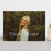 "Chic Name" - Graduation Announcements in Cloud by Carolyn MacLaren - Front