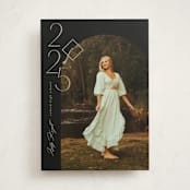 "Shiny year" - Graduation Announcements in Noir by Creo Study - Front