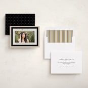 "Modern striped frame" - Graduation Announcements in Noir by Jackie Crawford - Assembled