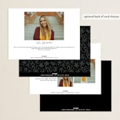 "Minimal Script" - Graduation Announcements in Obsidian by Kamala Nahas - Back of Card Options