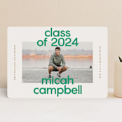 "School Color Duo" - Graduation Announcements in Grass by Jackie Crawford - Front