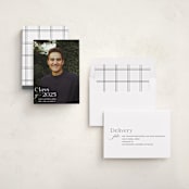 "Classical Grad" - Graduation Announcements in Blanco by Megan Davis - Assembled