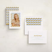 "wavy frame" - Graduation Announcements in Aqua by Baumbirdy - Assembled