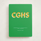 "Bold Initials" - Graduation Announcements in Grass by mo kelley - Front