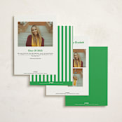 "Bold Initials" - Graduation Announcements in Grass by mo kelley - Back of Card Options