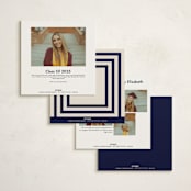 "Montauk" - Graduation Announcements in Navy by Megan Davis - Back of Card Options