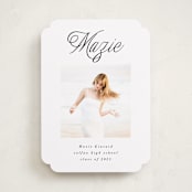 "Minimal Flourish" - Graduation Announcements in Noir by AK Graphics - Front