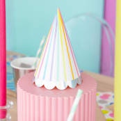 "It's A Birthday Party Hats - Set of 8" - Party Hats in multicolor by Jollity and Co