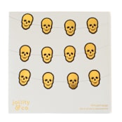 "Gold Skull Thingamajigs - Set of 16" - Party Hanging Decor in gold by Jollity and Co