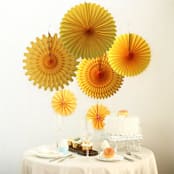 "Gold Fan - 13"" - Party Hanging Decor in gold by Jollity and Co