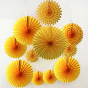 "Gold Fan - 13"" - Party Hanging Decor in gold by Jollity and Co