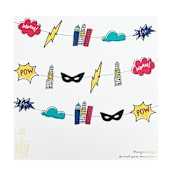 "Superhero Thingamajigs - Set of 16" - Party Hanging Decor in multicolor by Jollity and Co