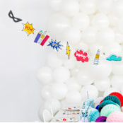 "Superhero Thingamajigs - Set of 16" - Party Hanging Decor in multicolor by Jollity and Co