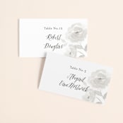 "Watercolor Floral" - Place Cards in Fog by Jill Means - Front with Free Guest Printing