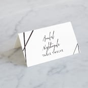 "Opulence" - Place Cards in Snow Caps by Design Lotus - Folded with Free Guest Printing