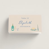 "Dining" - Place Cards in Pastel by Elly - Folded with Free Guest Printing