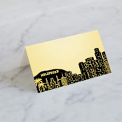"Big City - Los Angeles" - Place Cards in Lemondrop by Hooray Creative - Blank front