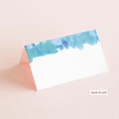 "Gallery Abstract Art" - Place Cards in Ocean by Alethea and Ruth - Folded Back of Card