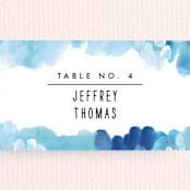 "Gallery Abstract Art" - Place Cards in Ocean by Alethea and Ruth - Detail