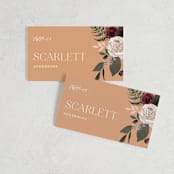 "Boho Chic" - Place Cards in Moonstone by Cass Loh - Front with Free Guest Printing