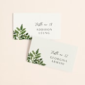"Tropical Vows" - Place Cards in Jade by Chris Griffith - Front with Free Guest Printing