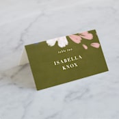 "romance in spring" - Place Cards in Olive by Angela Marzuki - Folded with Free Guest Printing