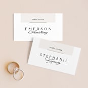 "Photographed" - Place Cards in Ecru by Creo Study - Front with Free Guest Printing