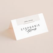 "Photographed" - Place Cards in Ecru by Creo Study - Folded with Free Guest Printing