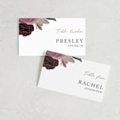 "floral corner" - Place Cards in Marsala by Cass Loh - Front with Free Guest Printing