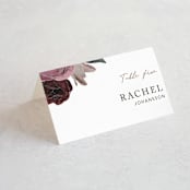 "floral corner" - Place Cards in Marsala by Cass Loh - Folded with Free Guest Printing