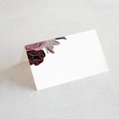 "floral corner" - Place Cards in Marsala by Cass Loh - Blank front