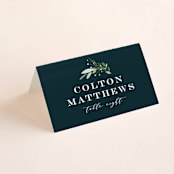 "Fresh Greenery" - Place Cards in Mystic Forest by Jennifer Postorino - Folded with Free Guest Printing