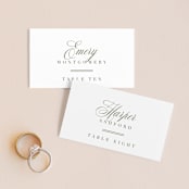 "Ensconce" - Place Cards in Leaf by Kristie Kern - Front with Free Guest Printing