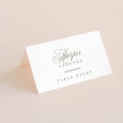 "Ensconce" - Place Cards in Leaf by Kristie Kern - Folded with Free Guest Printing