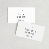 "Sophistotype" - Place Cards in Sea Salt by Snow and Ivy - Front with Free Guest Printing