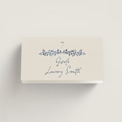 "Pavilion" - Place Cards in Navy by Petra Kern - Folded with Free Guest Printing