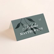 "Serafina" - Place Cards in Sage by Melanie Kosuge - Folded with Free Guest Printing