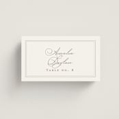 "Overlapping" - Place Cards in Cotton by Amy Kross - Front with Free Guest Printing