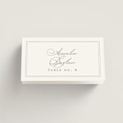 "Overlapping" - Place Cards in Cotton by Amy Kross - Folded with Free Guest Printing
