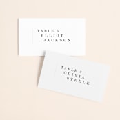 "Urban" - Place Cards in Onyx by Lori Wemple - Front with Free Guest Printing
