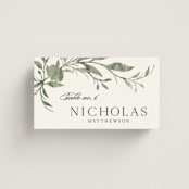 "Carolina" - Place Cards in Meadow by Melanie Kosuge - Front with Free Guest Printing